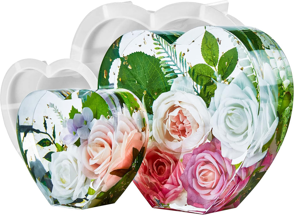 Heart Shape Resin Molds - 2pcs Large Set