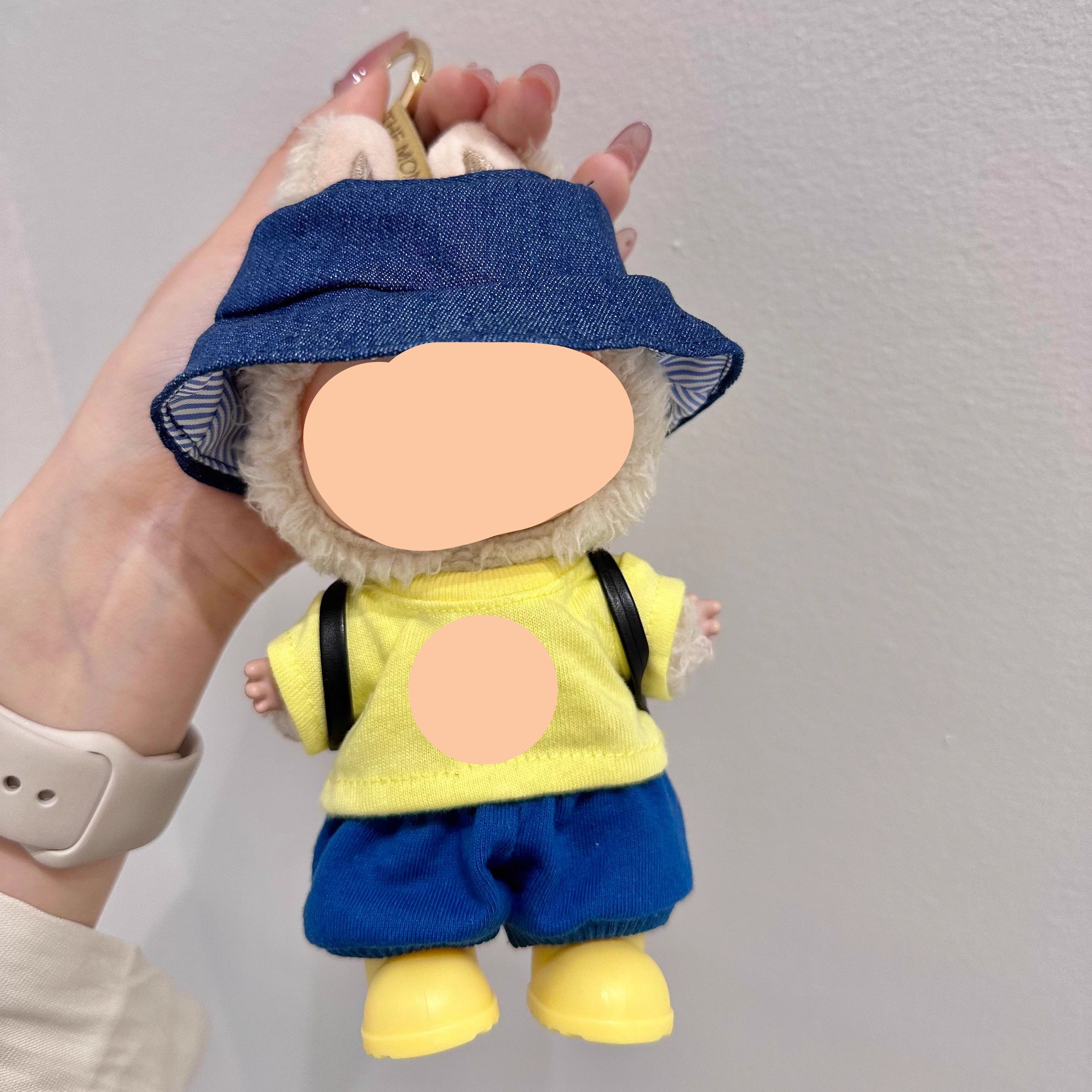 Summer Labubo Outfits Yellow Backpack Accessories Fashion Labubo Outfit Keychain Labubo Clothing