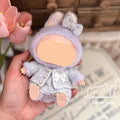 Blue Tweed Set With Hairbow Keychain Labubo Clothing Labubo Keychain Labubo Clothing