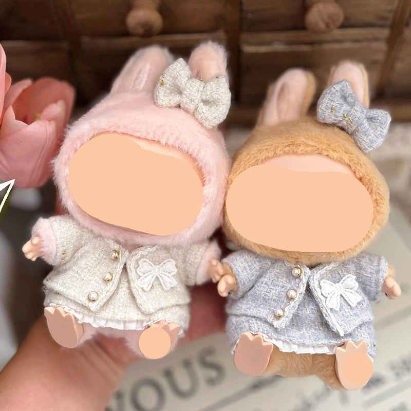 Tweed Set With Hairbow Keychain Labubo Clothing Labubo Keychain Labubo Clothing
