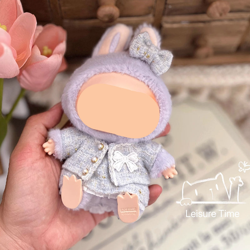 Tweed Set With Hairbow Keychain Labubo Clothing Labubo Keychain Labubo Clothing