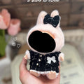 Black Tweed Set With Hairbow Keychain Labubo Clothing Labubo Keychain Labubo Clothing