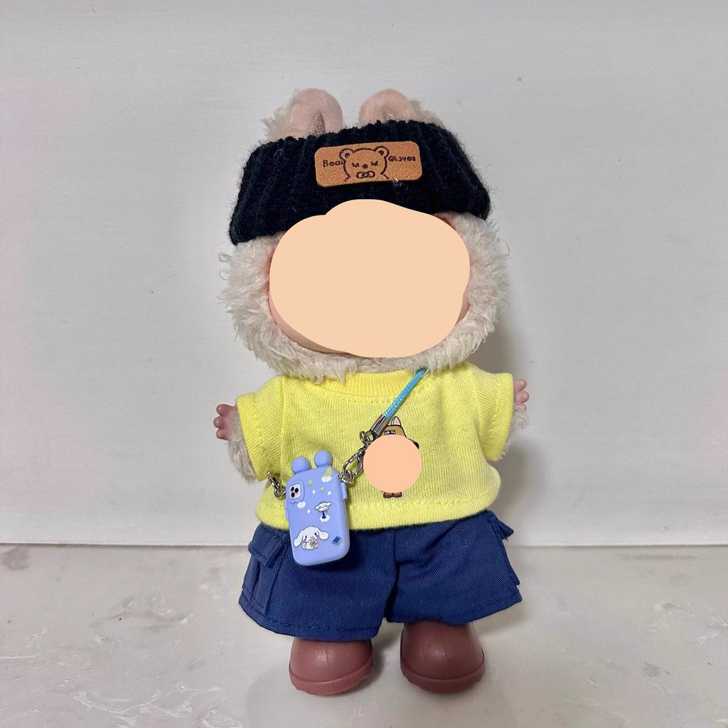 17cm Labubo Clothing Small flower Set Keychain Labubo Clothes Have a Seat Labubo Doll Clothes