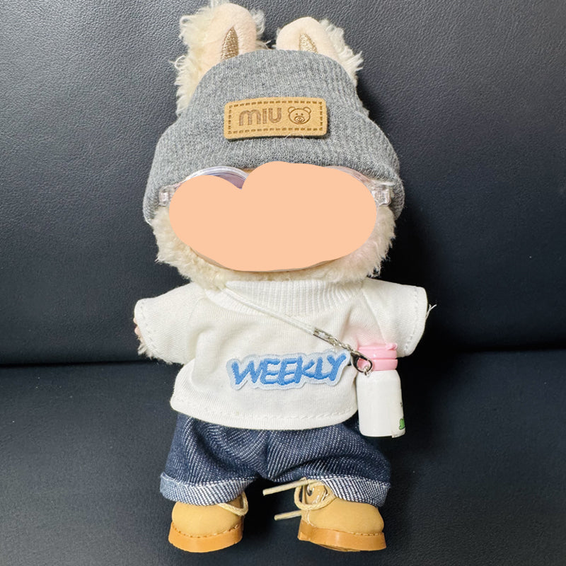 Clothes Labubo Shirt Jeans With Bottle Keychain Labubo Clothing Macaron Clothes for Labubo