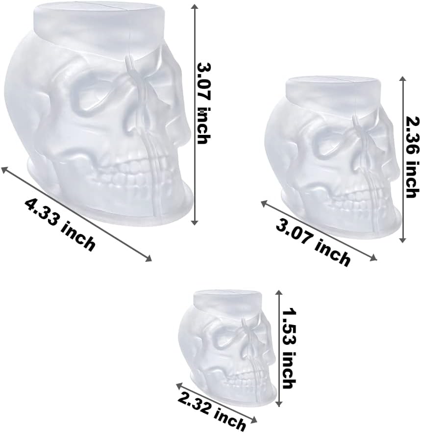 3D Skull Resin Molds - Set of 3