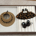 Leopard Print Dress Keychain Labubo Clothes