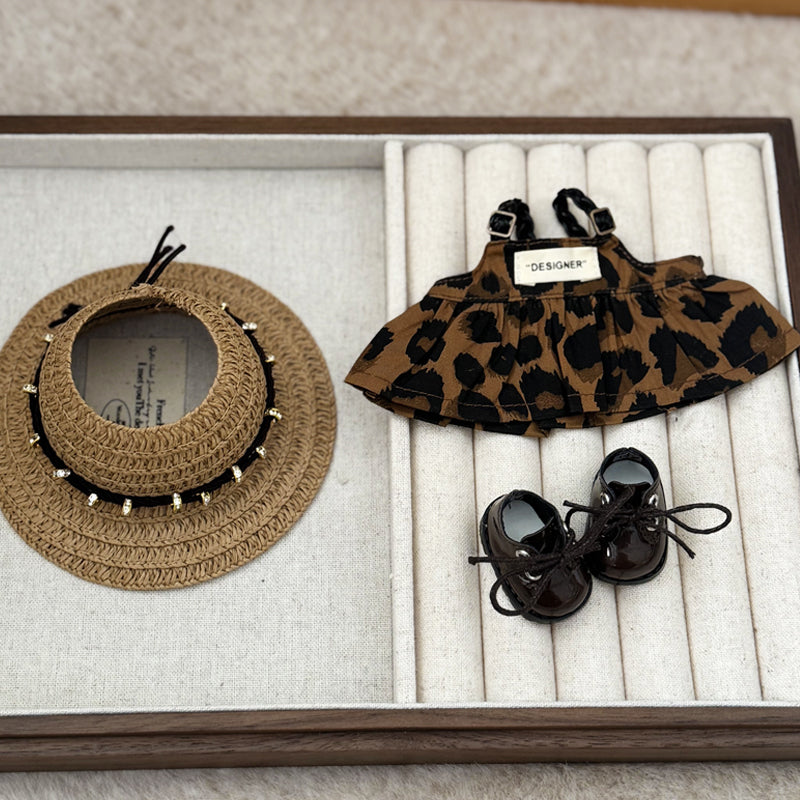 Leopard Print Skirt Have a Seat Labubo Doll Clothes