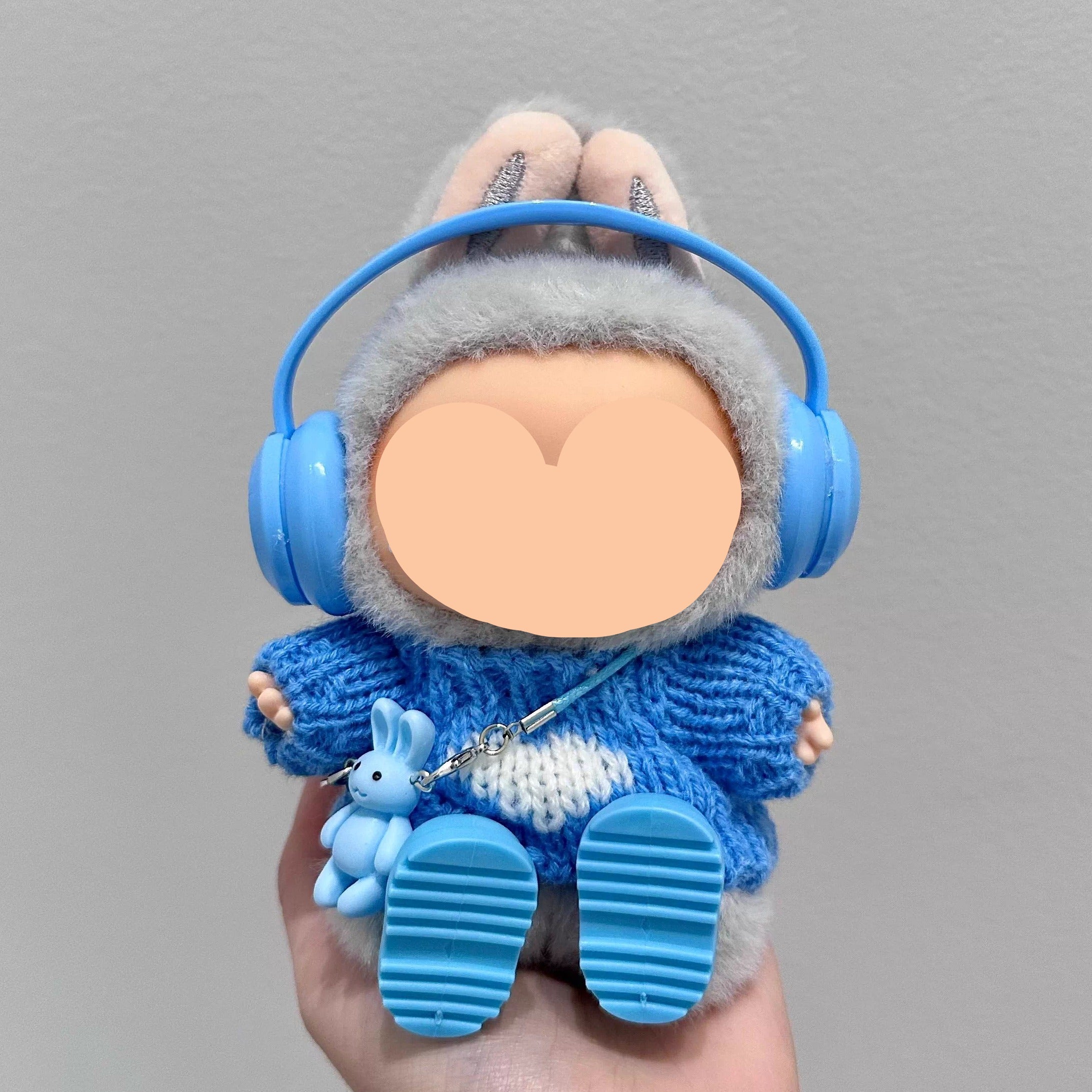 Labubo Clothes Blue Sweater With Hairbow Keychain Labubo Clothing Labubo Labubo Doll Clothes
