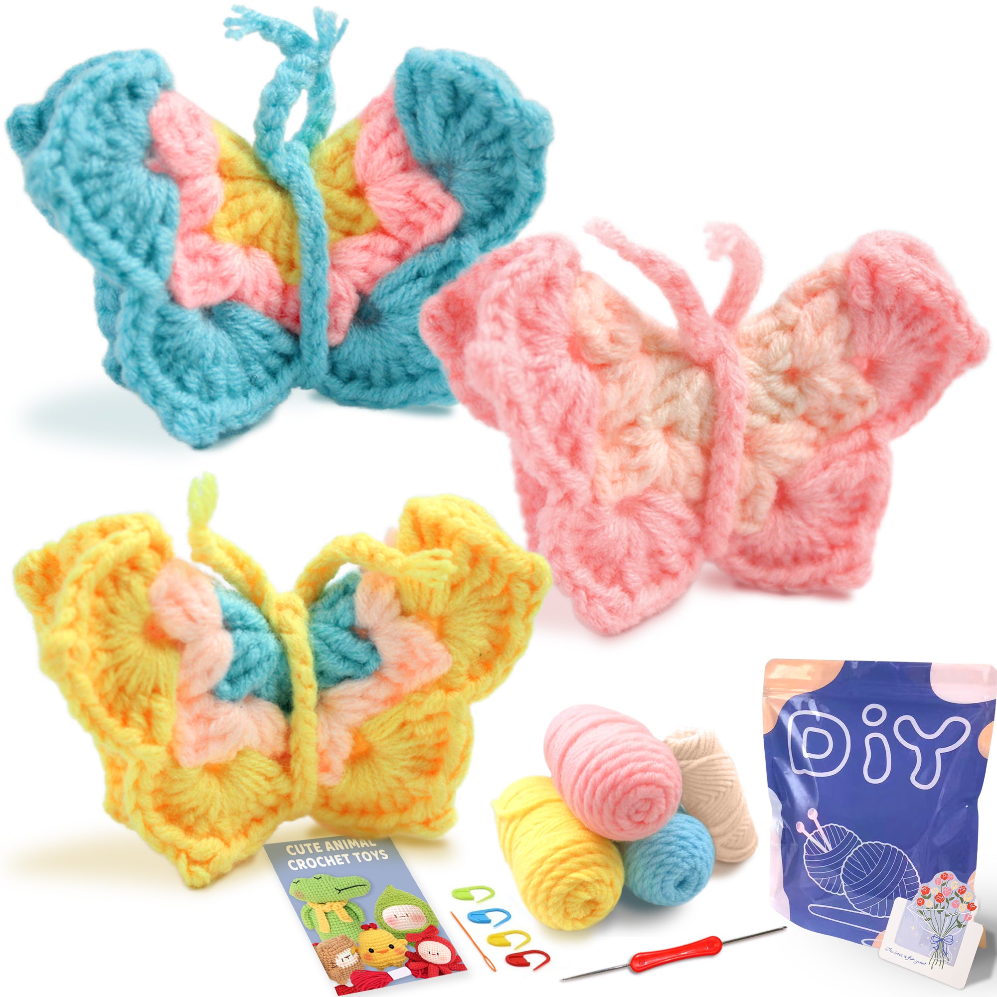 Animal sery Crochet Kit for Beginners Crochet Starter SET ,DIY Crochet Kit For Beginners,Crocheting Knitting Kit Step-by-Step
