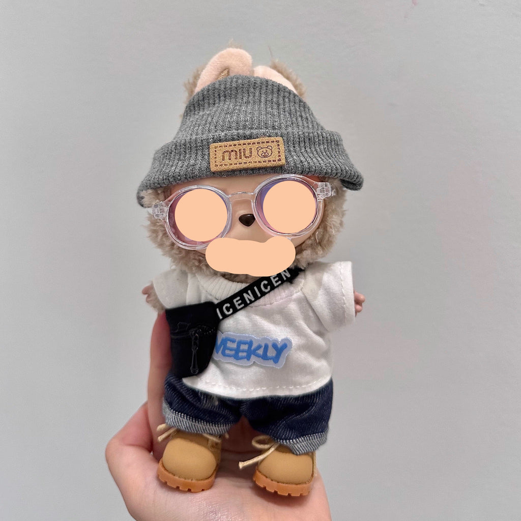 Clothes Labubo Shirt + Jeans With Bottle Keychain Labubo Clothing Macaron Clothes for Labubo