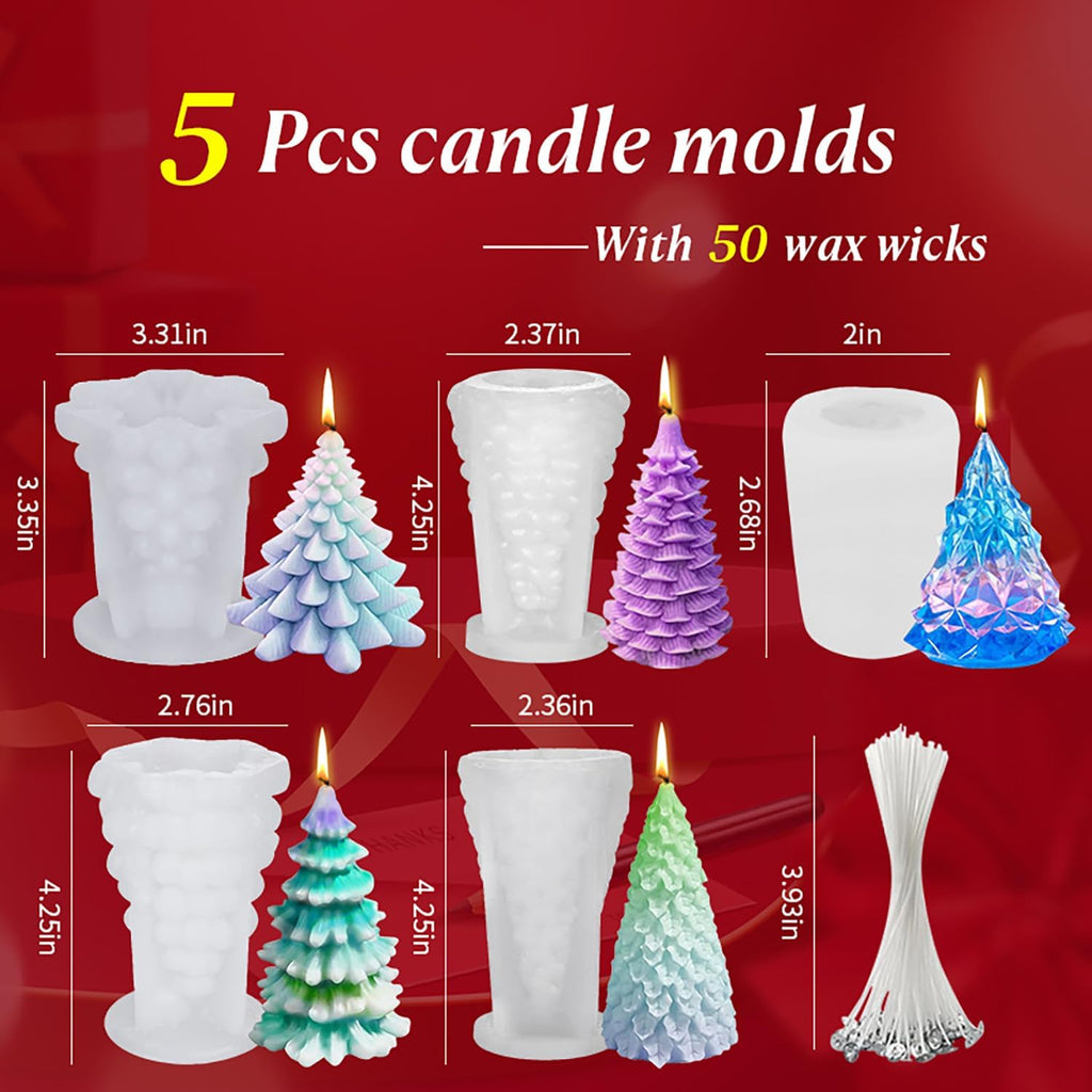 3D Christmas Tree Resin Mold Set - 5pcs
