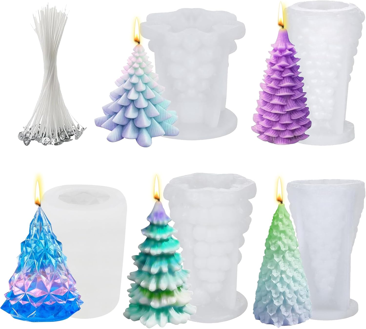 3D Christmas Tree Resin Mold Set - 5pcs