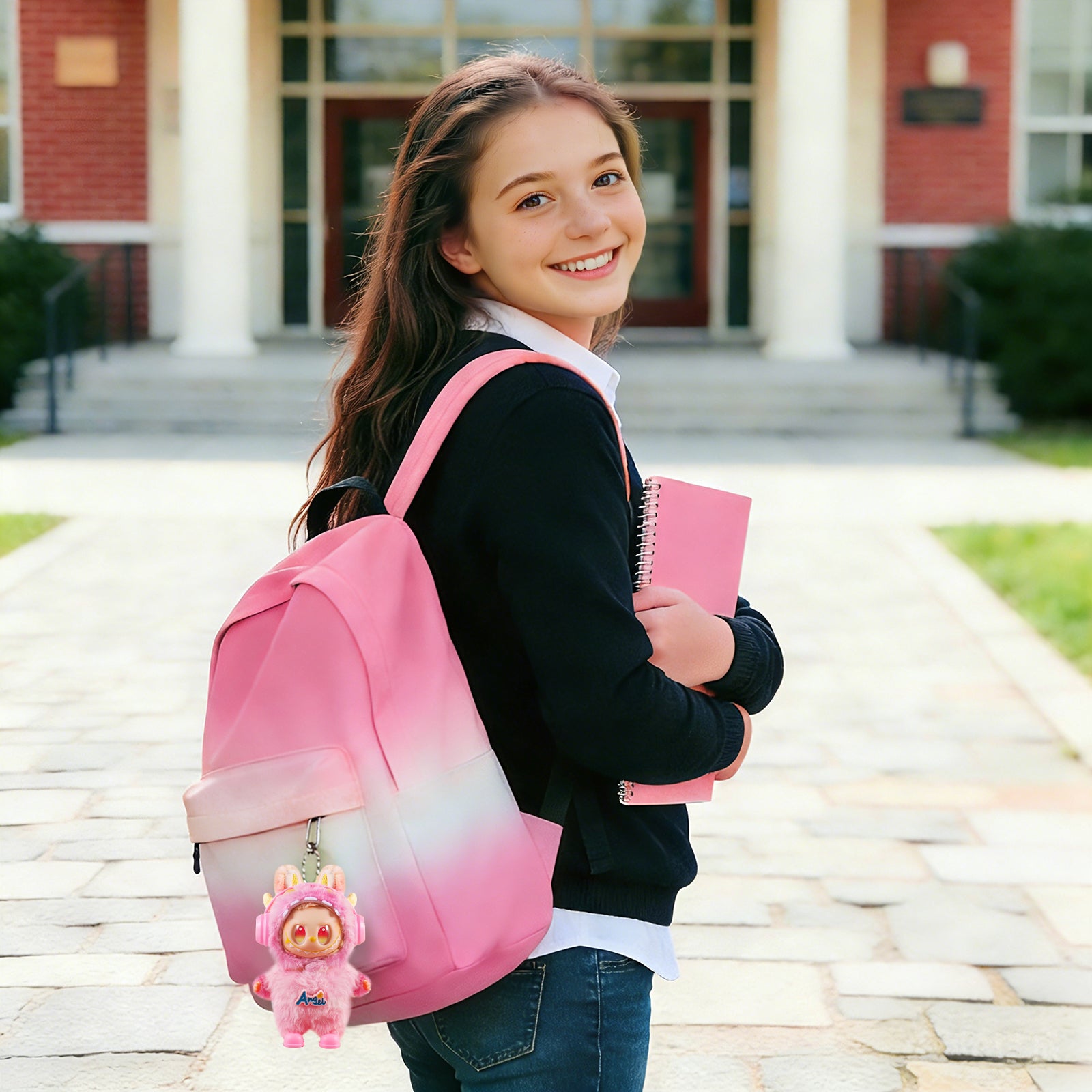 Dress Your 17cm Labubu! 4-Piece Pink Fuzzy Doll Outfit Set | Complete with Hat, Shoes & Accessories
