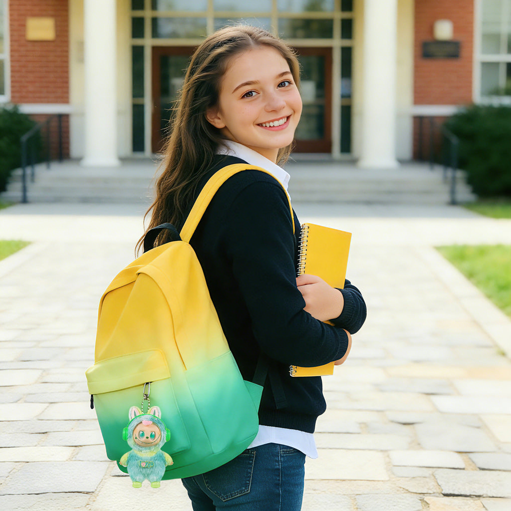 4-Piece Cute Plush Doll Clothes Set for 17cm Labubu - Includes Overalls, Hat, Headphones & Shoes