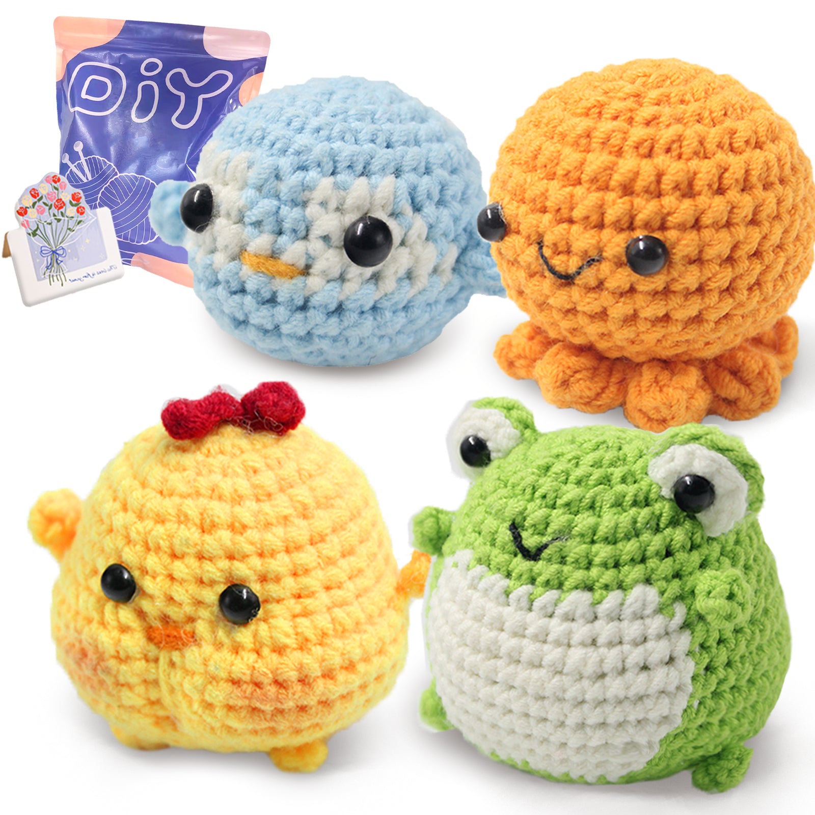 Animal sery Crochet Kit for Beginners Crochet Starter SET ,DIY Crochet Kit For Beginners,Crocheting Knitting Kit Step-by-Step