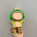 Clothes Labubo Green headphones + yellow T-shirt + khaki overalls Keychain Labubo Clothing Macaron Clothes for Labubo