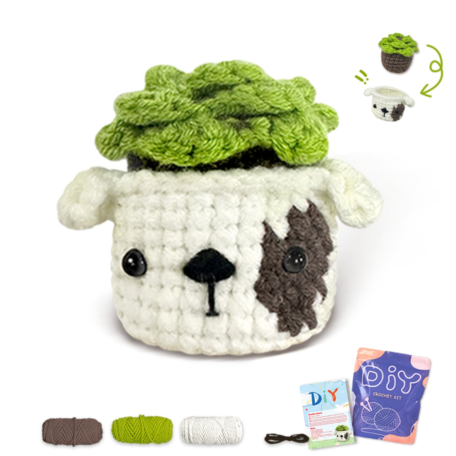 Animal sery Crochet Kit for Beginners Crochet Starter SET ,DIY Crochet Kit For Beginners,Crocheting Knitting Kit Step-by-Step