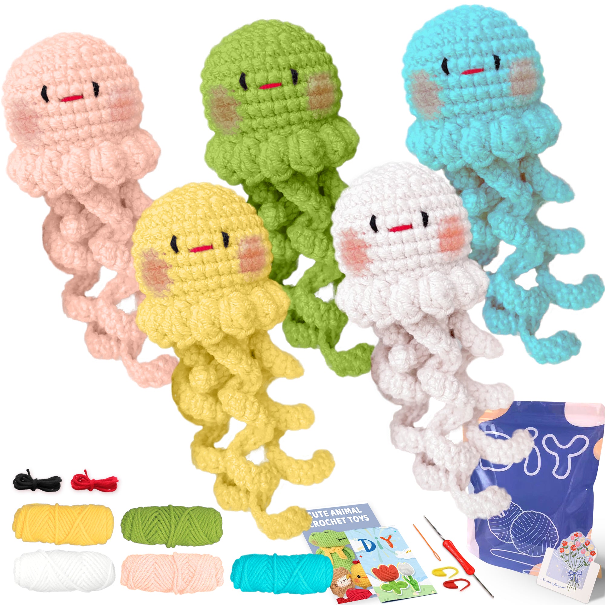 Animal sery Crochet Kit for Beginners Crochet Starter SET ,DIY Crochet Kit For Beginners,Crocheting Knitting Kit Step-by-Step