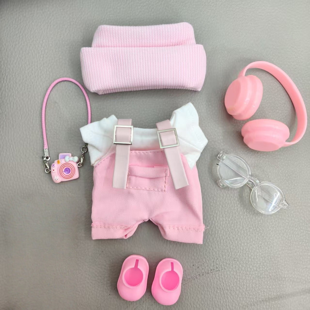 Pink Chic for Your Labubu! The Ultimate 7-in-1 Overalls & Accessories Fashion Set (NO Doll)