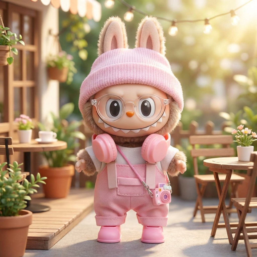 Pink Chic for Your Labubu! The Ultimate 7-in-1 Overalls & Accessories Fashion Set (NO Doll)