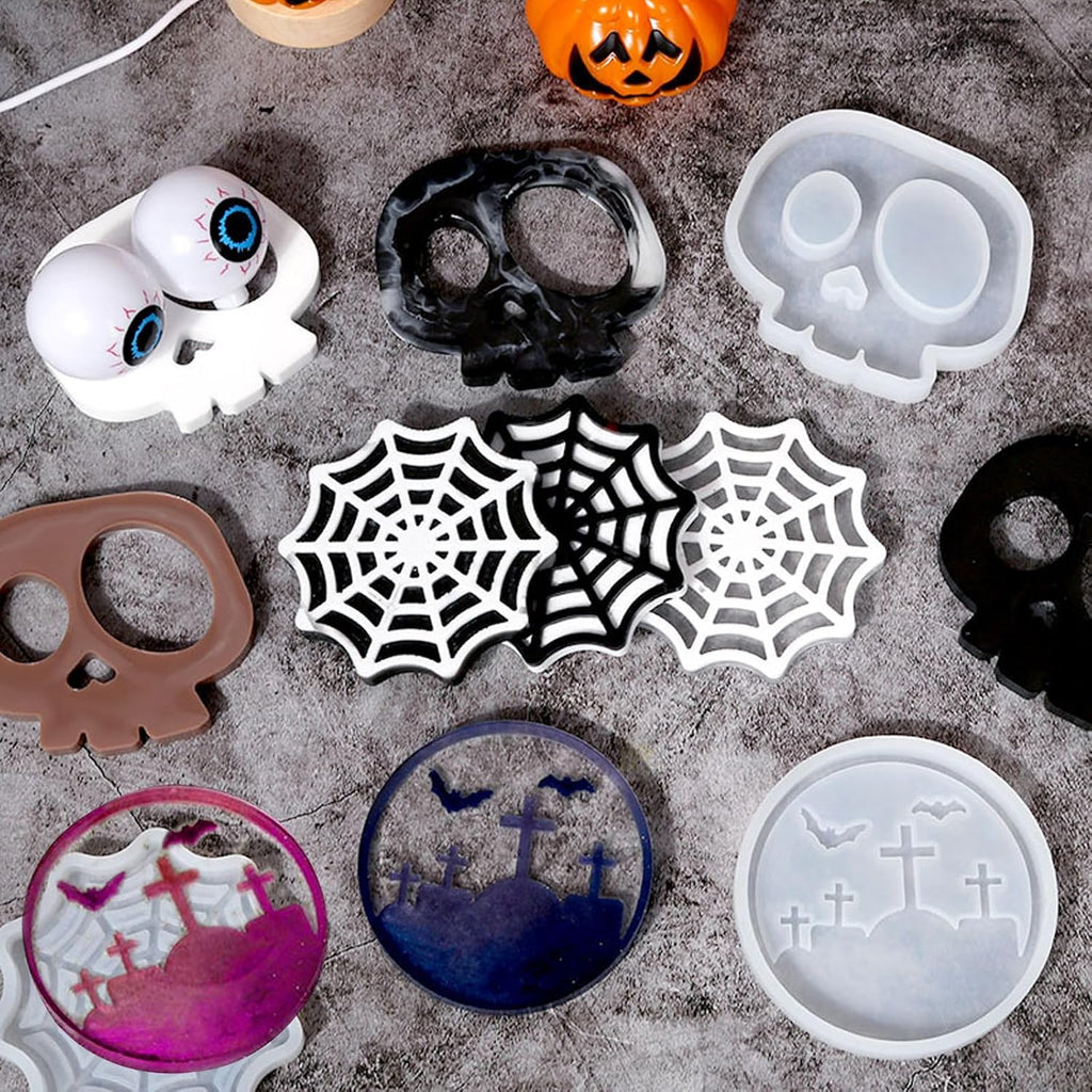 Halloween Coaster Resin Mold - 6pcs Set