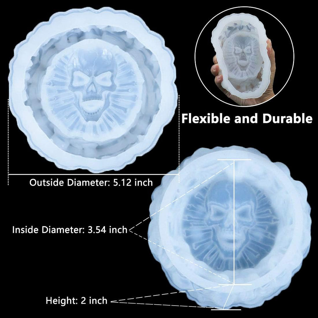 Skull Ashtray Resin Mold - Gothic Halloween