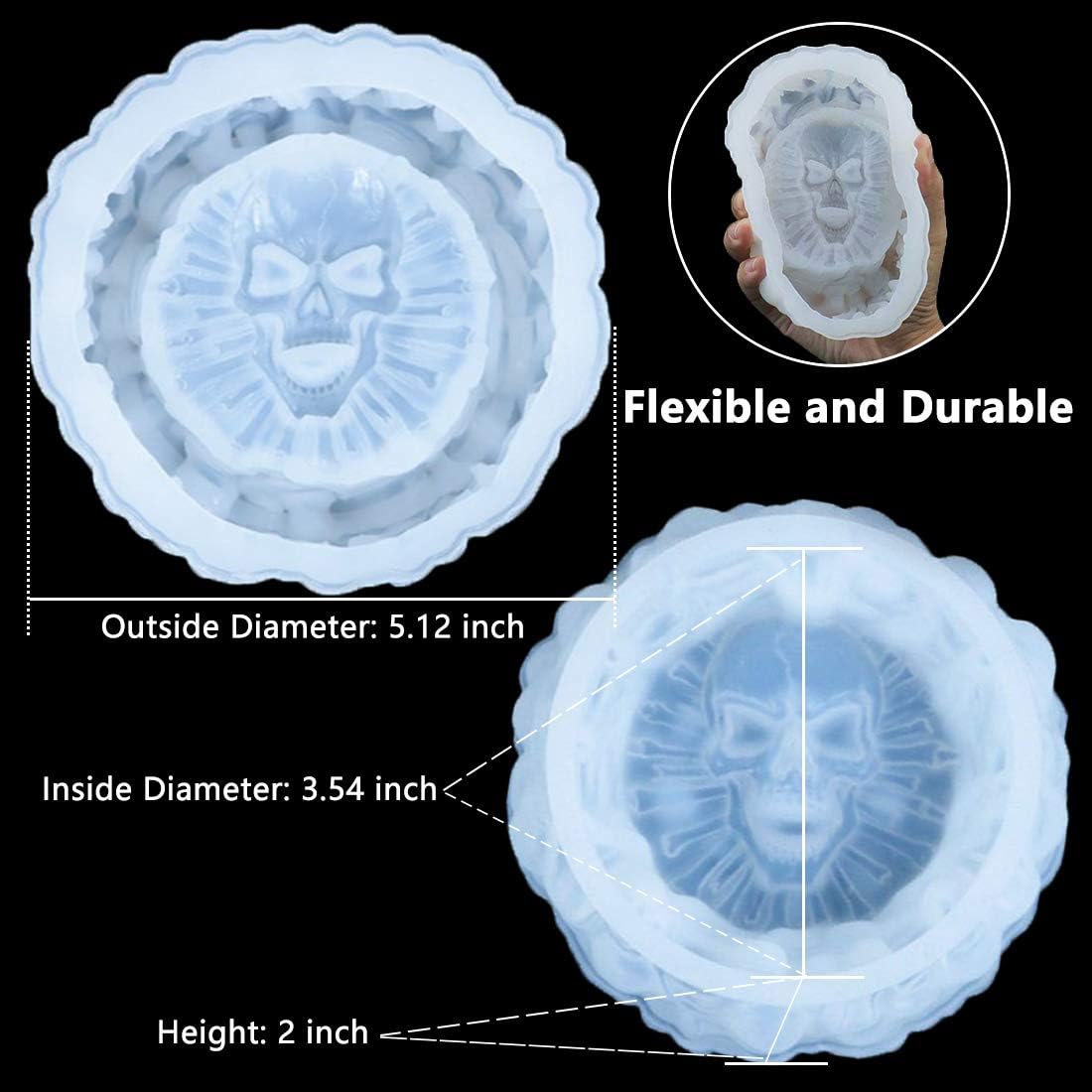 Skull Ashtray Resin Mold - Gothic Halloween