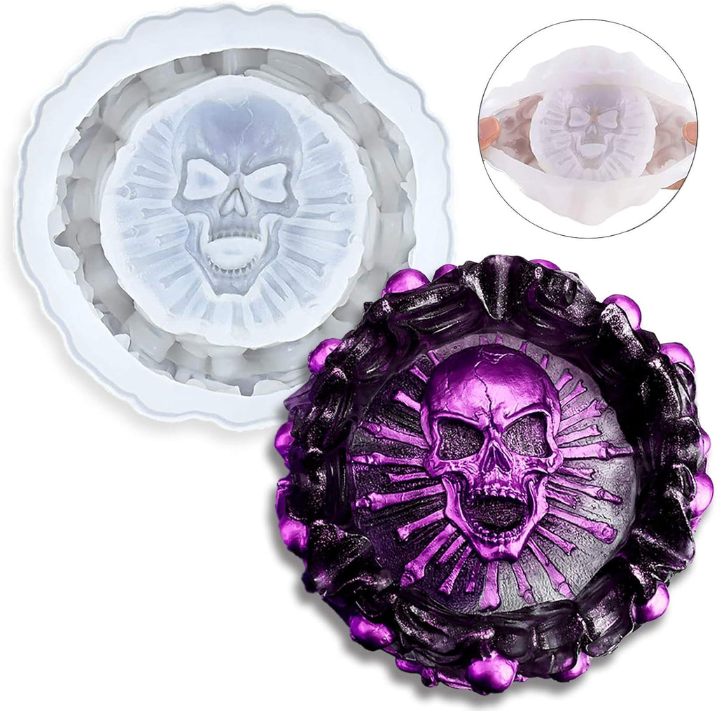 Skull Ashtray Resin Mold - Gothic Halloween