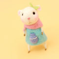 Handmade Needle felted felting project animal constellation cute mouse mice aquarius felted wool doll