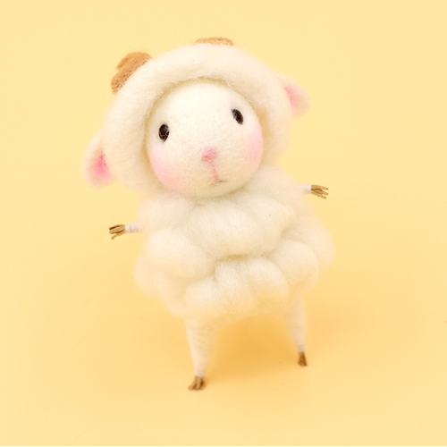 Handmade Needle felted felting project animal constellation cute mouse mice Aries felted wool doll