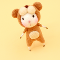 Handmade Needle felted felting project animal constellation cute mouse mice Leo felted wool doll