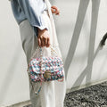 Cute Pink&Blue&White Crochet Small Handbag Crossbody Purse Crochet Shoulder Bag for Girl Cute Crochet Purses