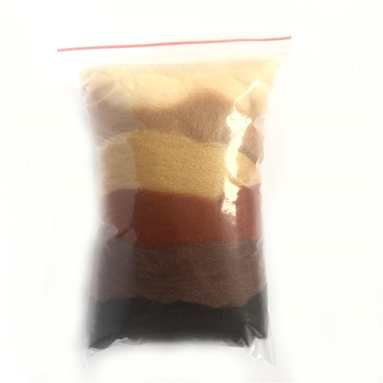 Needle Felting Wool Coffee Analogous Colors Wool Roving 66s Merino Wool Needle Felting Supplies