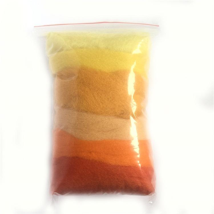 Needle Felting Wool Yellow Analogous Colors Wool Roving 66s Merino Wool Needle Felting Supplies