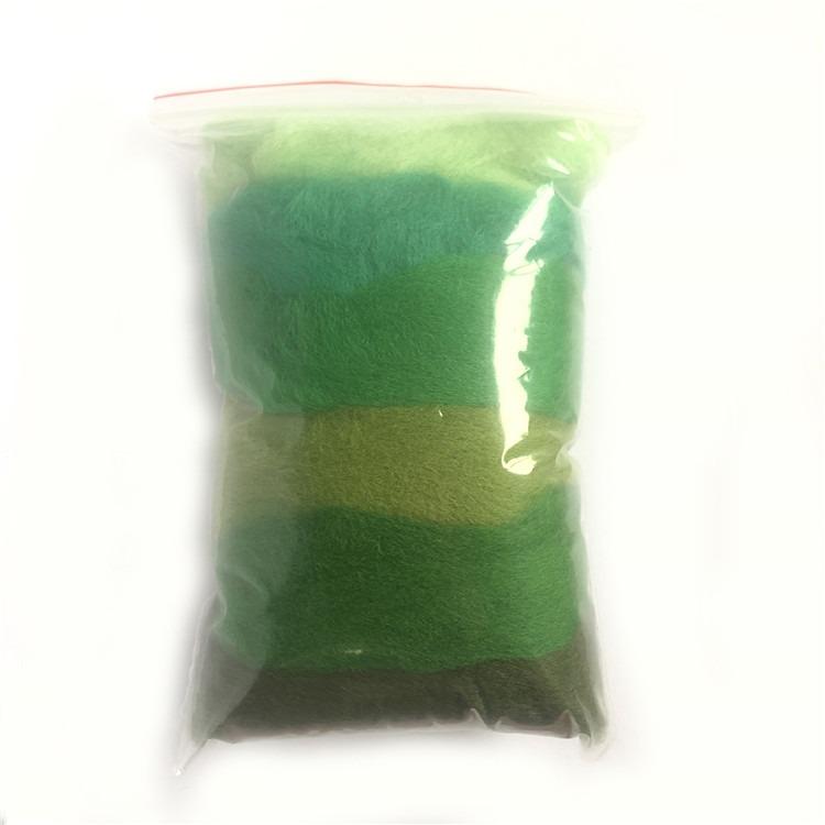 Needle Felting Wool Green Analogous Colors Wool Roving 66s Merino Wool Needle Felting Supplies