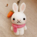 Handmade Needle Felted Bunny with White Scarf - Cute Craft Decor