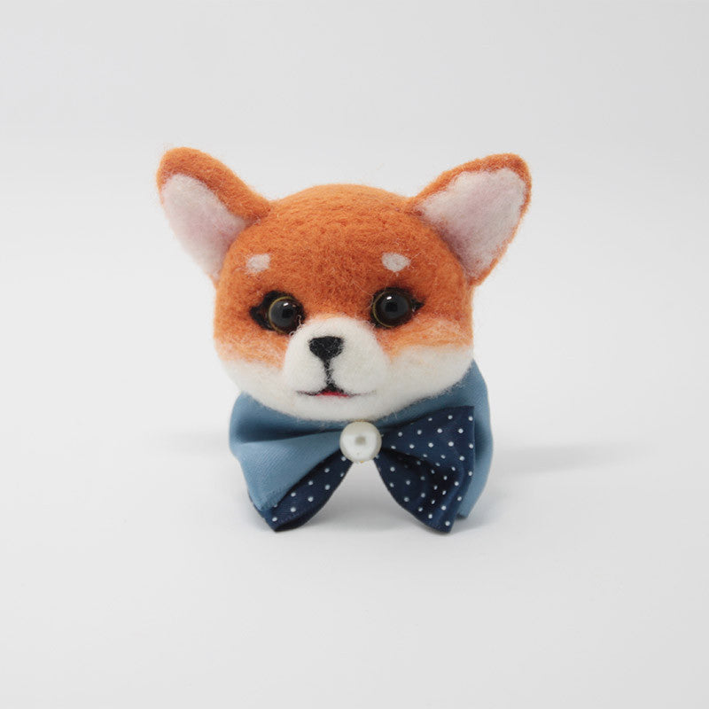 Handmade Needle Felted Orange Fox Brooch - Cute Animal Pin