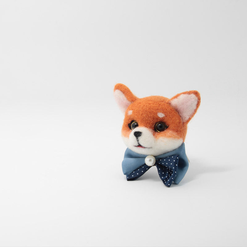 Handmade Needle Felted Orange Fox Brooch - Cute Animal Pin