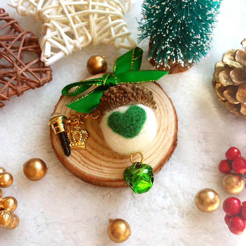Needle Felting Christmas Phonecharm Kit - Cute Balls 3-Pack DIY Craft