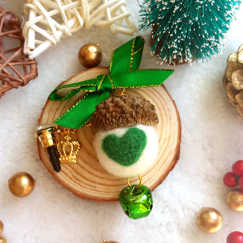 Needle Felting Christmas Phonecharm Kit - Cute Balls 3-Pack DIY Craft